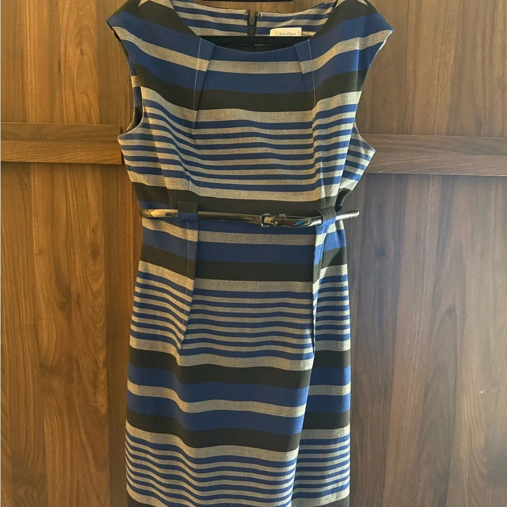 Calvin Klein Blue and Black Striped Dress - Picture 7 of 7
